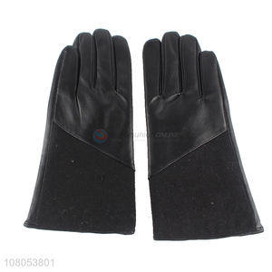 New product black leather gloves winter windproof gloves