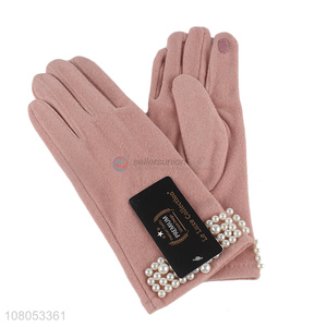 New design pink ladies creative touch screen gloves for sale