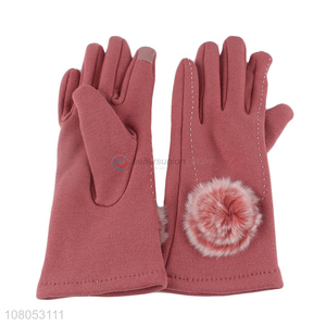 Factory wholesale pink creative ladies touch screen gloves