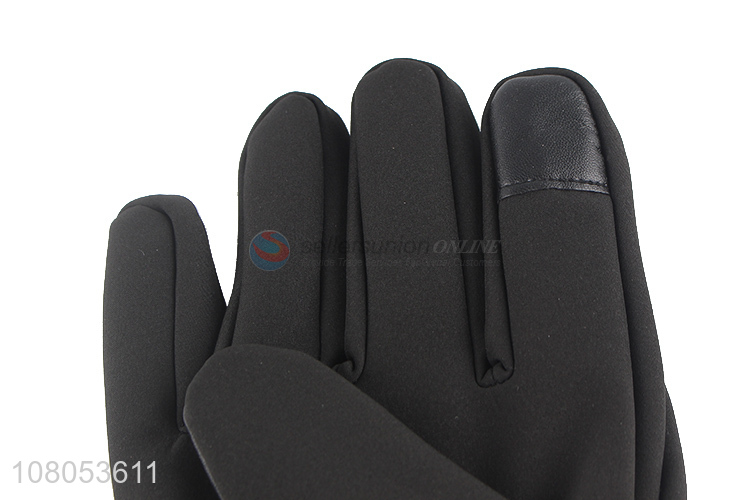 China supplier black simple solid color warm gloves for sale