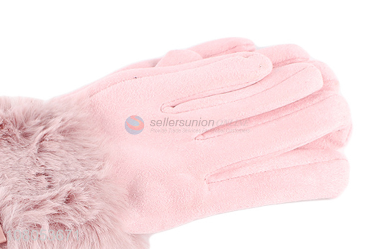 Factory wholesale pink ladies plus gloves creative touch screen gloves