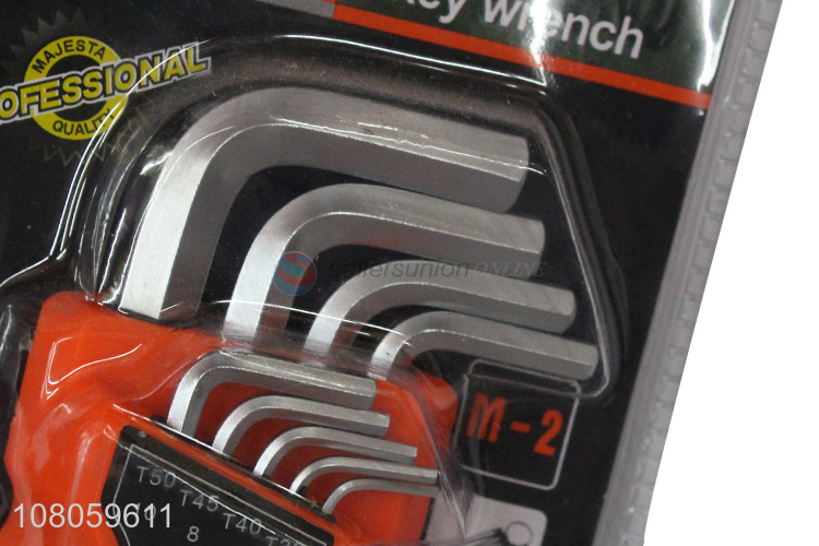 New arrival 9 pieces flat head hex key wrench set cr-v hex keys