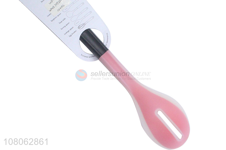 High quality red silicone slotted ladle spoon for sale