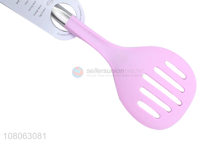 Hot items stainless steel handle silicone slotted ladle