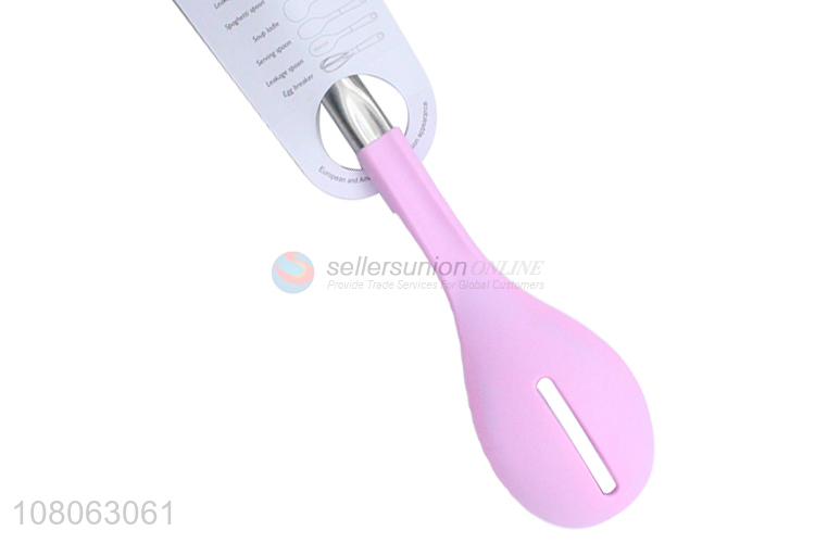 Good price stainless steel handle silicone slotted spoon