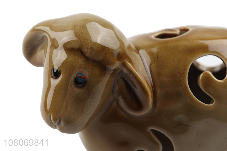Wholesale ceramic goat figurine animal statuette for home decoration