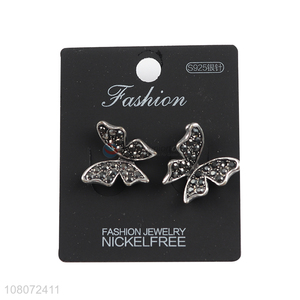 Hot sale silver butterfly shape fashion earrings ear stud