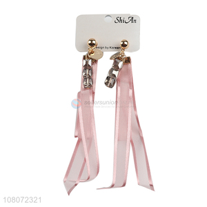 Top sale pink ribbon fashion jewelry women earrings