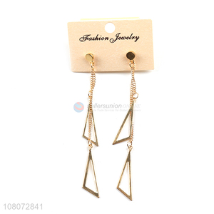 Best price triangle pendant metal earrings women jewelry