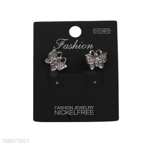 Hot selling silver butterfly pendant women earrings wholesale
