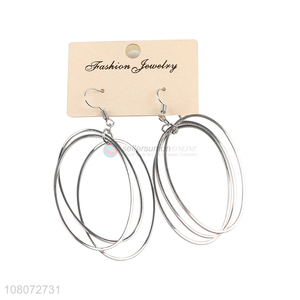 Best selling silver hollow circle fashion earrings