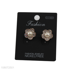 Cheap price fashion flower shape ear stud earrings