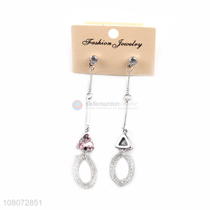 Hot products silver hollow circle pendant earrings for ladies