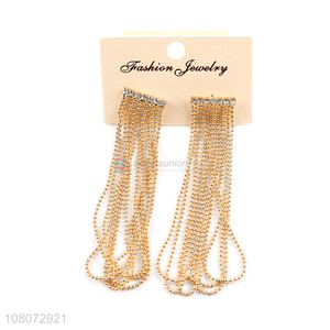 Latest design long style tassel earrings jewelry for women