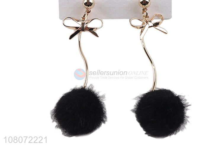 Factory direct sale plush ball ear pendants earrings wholesale