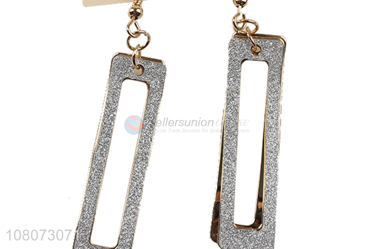 Best price hollow rectangle pendant fashion women earrings
