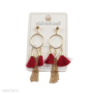 Best quality long tassel decorative lady earrings jewelry