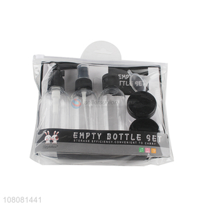 Wholesale empty travel bottle set cosmetic plastic spray bottle set