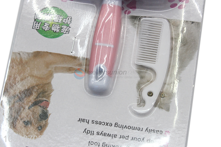 Online wholesale plastic pets grooming tools pets brush comb set