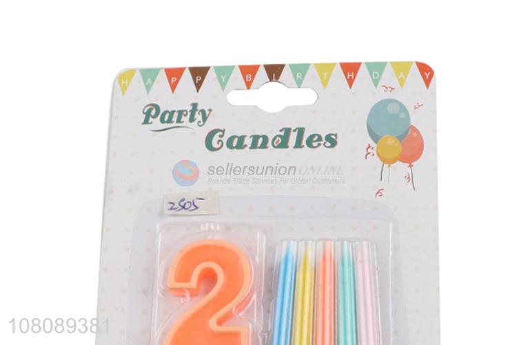 China supplier color party candles creative number candles