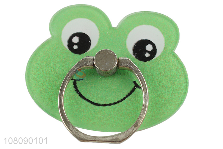 Yiwu market cartoon frog acrylic finger ring holder for cellphone