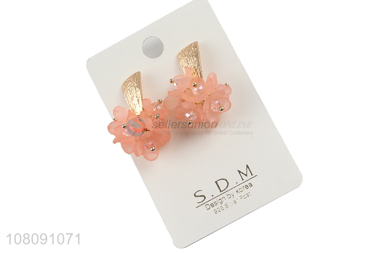 Good Price Plastic Flower Metal Stud Earring Fashion Jewelry