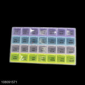 New arrival colourful weekly <em>pill</em> case medicine storage <em>box</em>