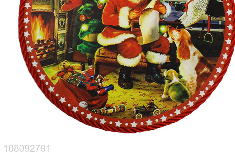 Factory supply dual-purpose round Christmas ceramic cork coffee coaster