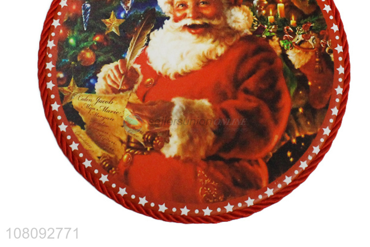 Low price dual-use Christmas ceramic coaster Xmas dining table mat