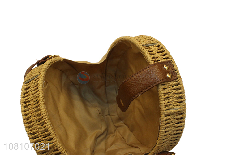 Top Quality Round Handmade Shoulder Bag Straw Bag For Women