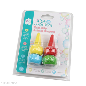 Good selling eco-friendly cute animal crayons wholesale
