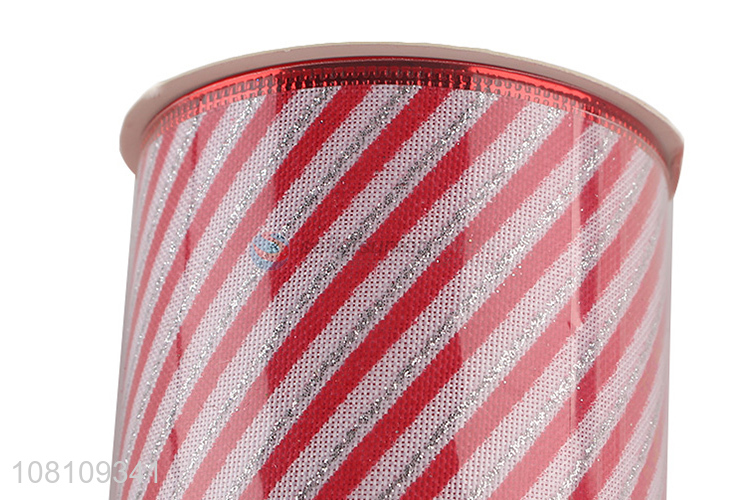 Recent design diagonal stripes glitter Christmas tree ribbon