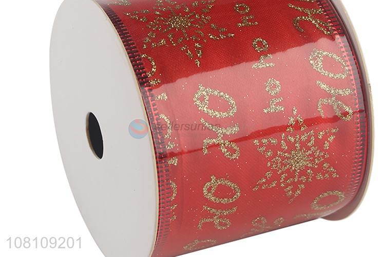 Latest imports Christmas ribbons wired edge fabric ribbons