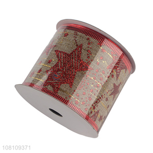 Top product Christmas ribbons wired edge fabric ribbons