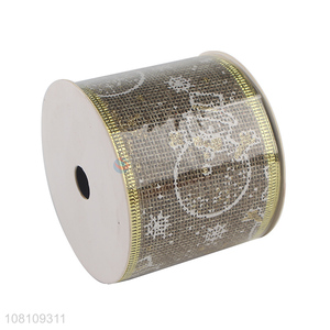 Yiwu market Christmas tree ribbon snowman design fabric ribbon