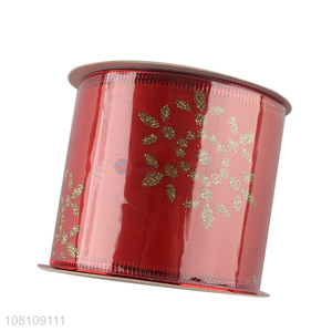 New arrival snowflake printed wired Christmas tree ribbon