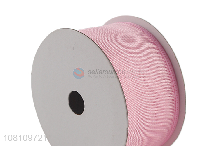 Low price solid color wide polyester ribbon Christmas ribbon