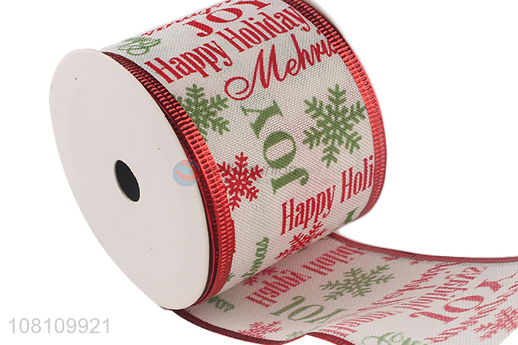 Most popular creative printed wired Christmas tree ribbons