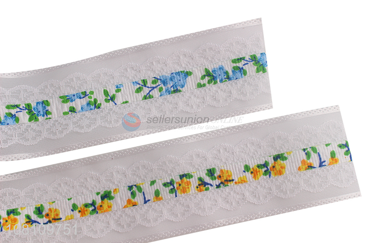 Factory supply fine flower printed lace Christmas tree ribbon