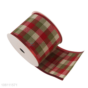 Custom Wired Edge Polyester Ribbons For Christmas Decoration