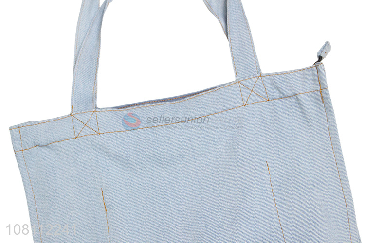 New arrival custom logo denim tote bag shoulder bag for women