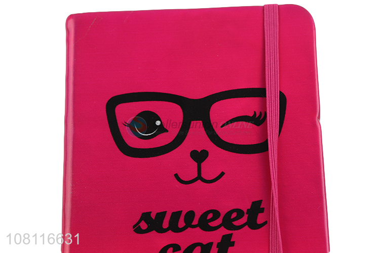 Yiwu factory pink soft leather notebook portable notepad