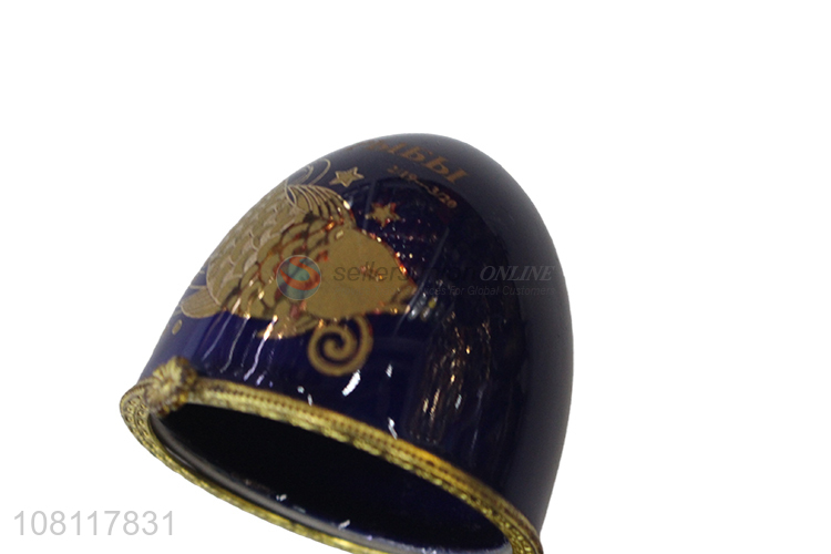 New hot sale egg shaped ceramic trinket jewelry cases ring holder