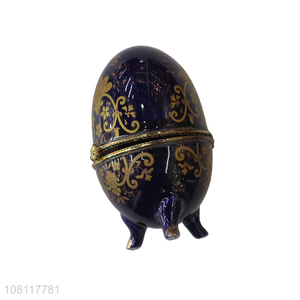 China wholeasle delicate ceramic egg jewelry box ring holder