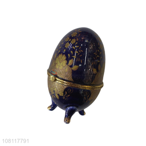 High quality exquisite ceramic egg shaped jewelry box for decor