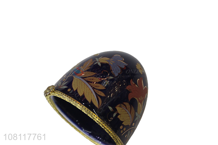 Good quality fancy ceramic jewelry box egg shape trinket holder
