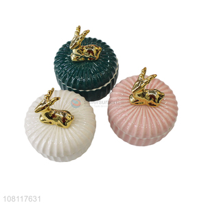 Wholesale ceramic bunny trinket jewelry cases ceramic craft