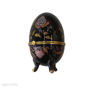 Wholesale luxury ceramic egg shaped trinket box jewelry holder