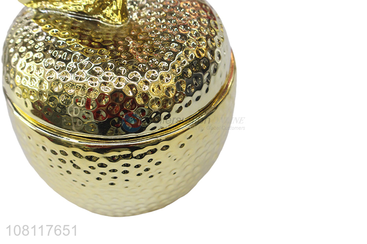 Wholesale decorative ceramic apple shape jewelry box ring holder