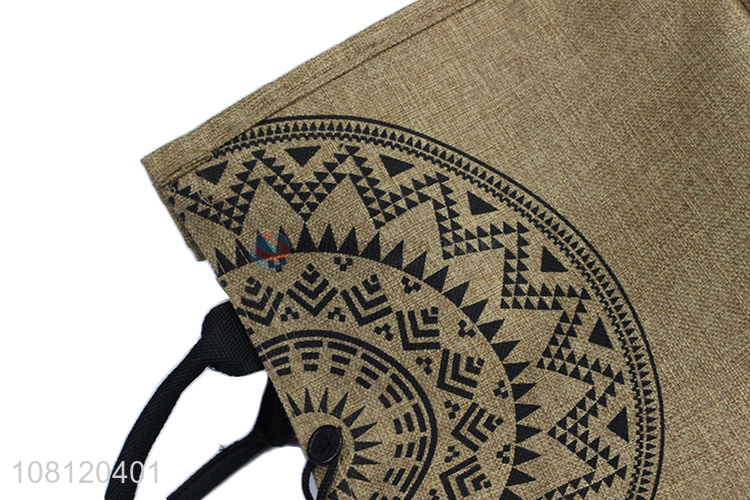 Online wholesale ethnic style imitated linen handbag burlap beach bag